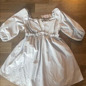 Boohoo Shimmering Silver Dress (sky Blue)